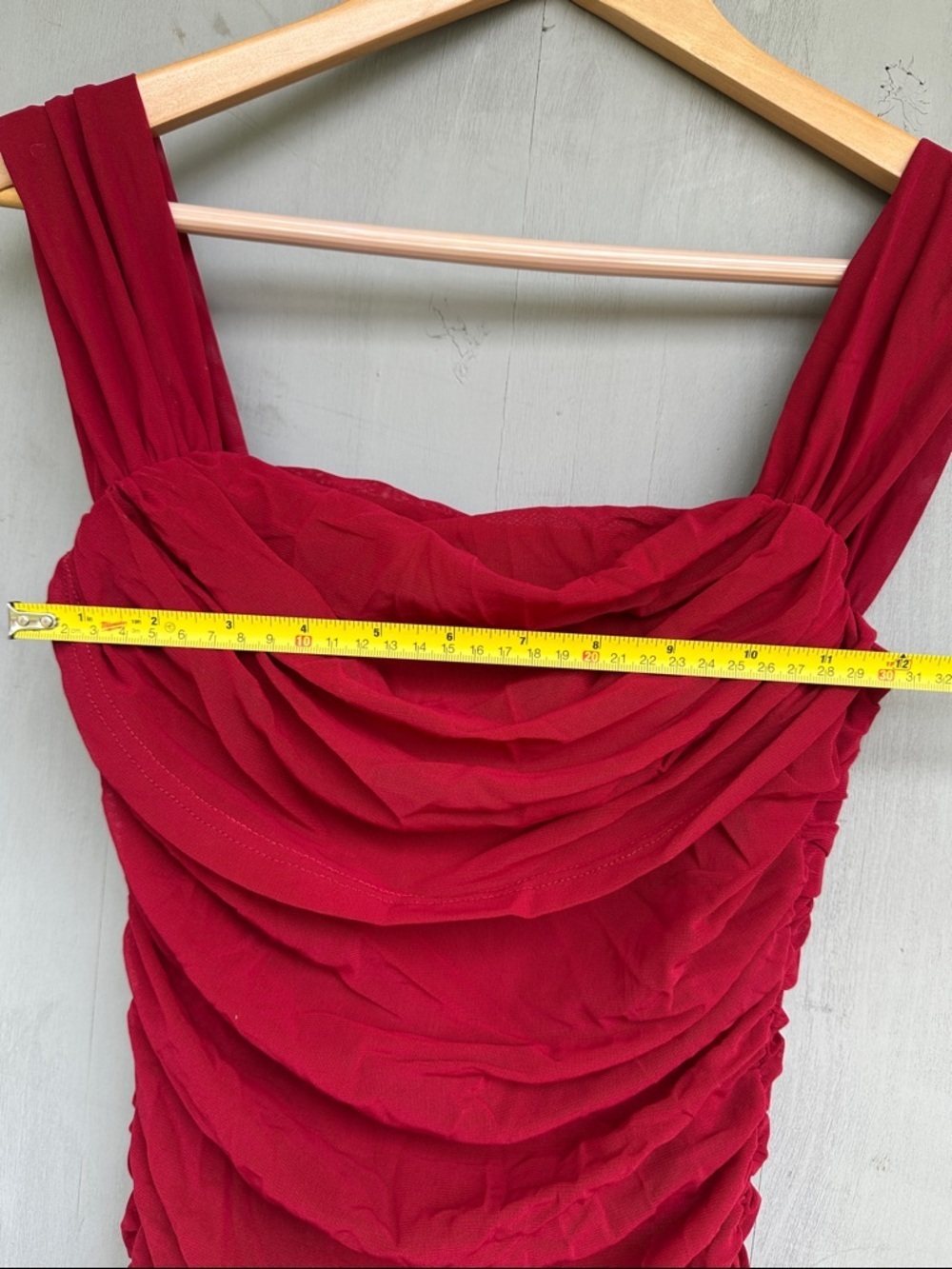 Ruched Red Sleeveless Dress - Picture 5 of 5
